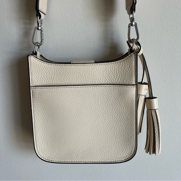 Tory Burch Women's Thea Mini Web Leather Shoulder Bag Purse in New Cream - Picture 5 of 14